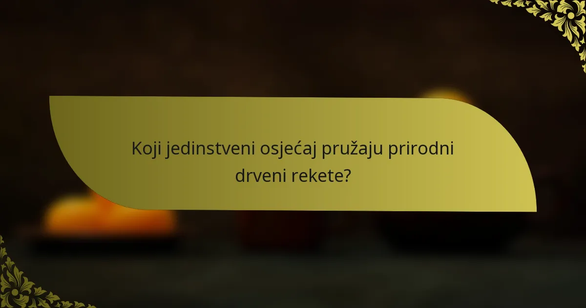 Koji jedinstveni osjećaj pružaju prirodni drveni rekete?